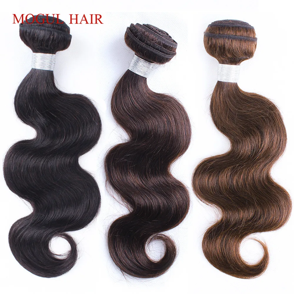 

Mogul Hair 1 Bundle 10-26 inch Natural Color Dark Brown Color 4 Brown Brazilian Body Wave Hair Non Remy Human Hair Extension