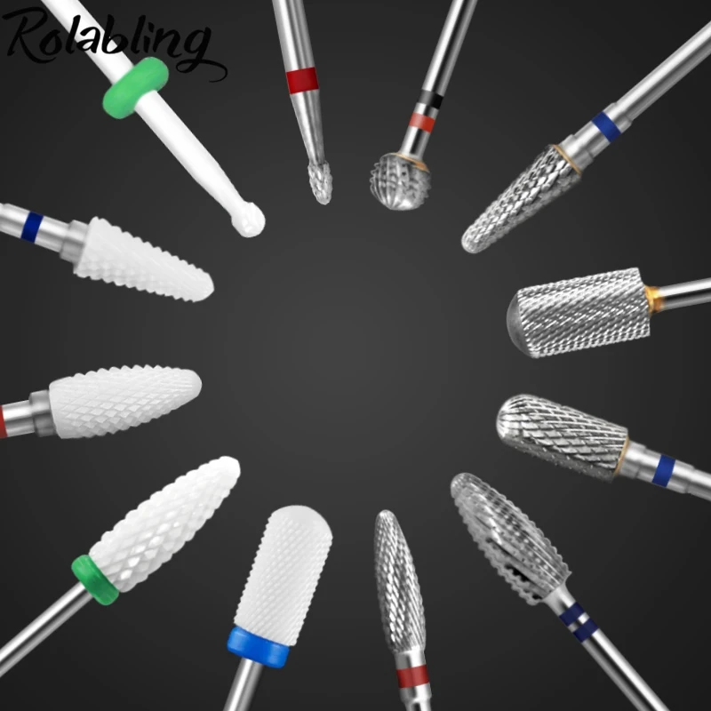 

Rolabling Ceramic Alloy Nail Drill Bits for Electric Manicure Machine Nail Art Tools Electric Manicure Milling Cutters Nail File