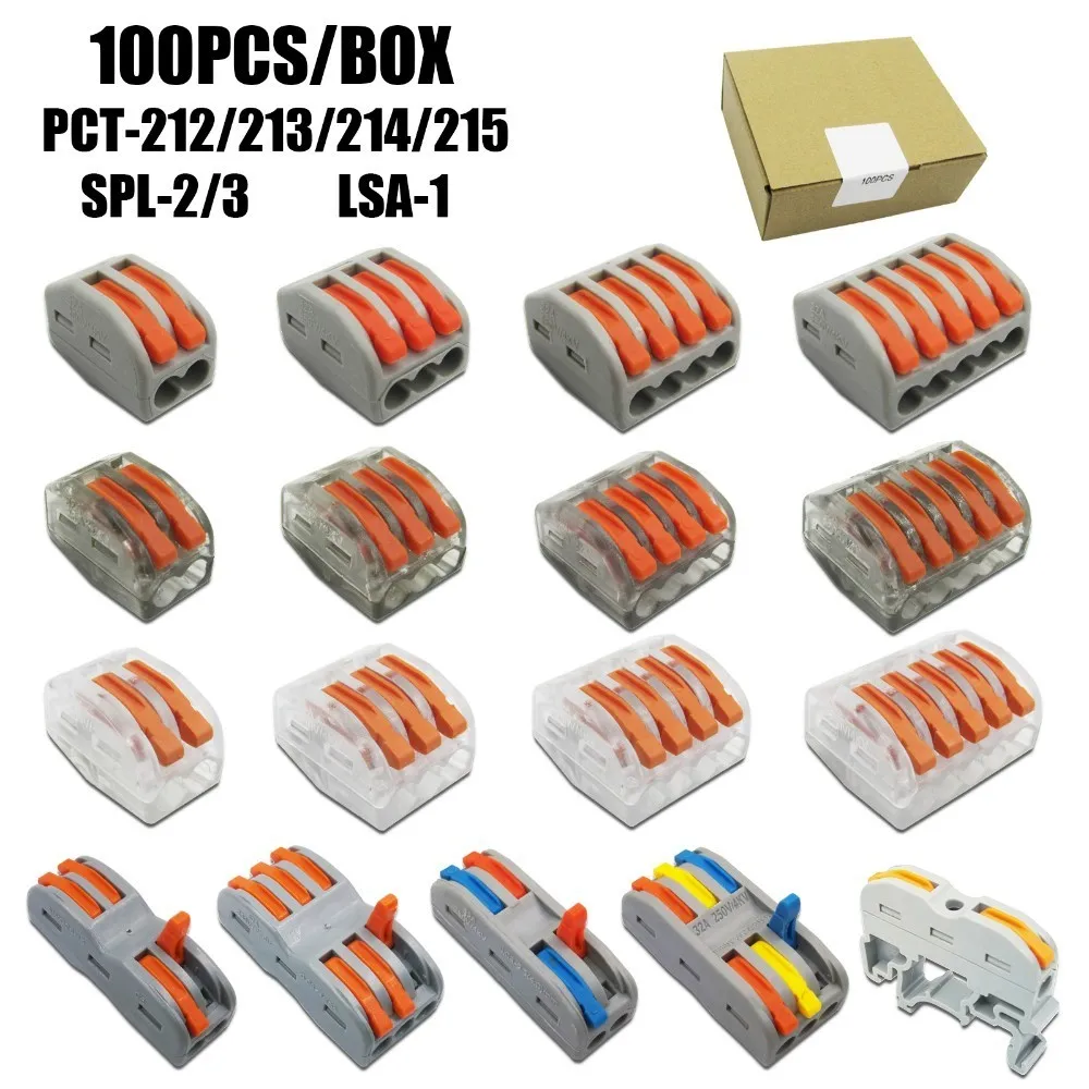 

Free Shipping (100pcs/box) WAGO mini fast wire Connectors,Universal Compact Wiring Connector,push-in Terminal Block PTC-221 222