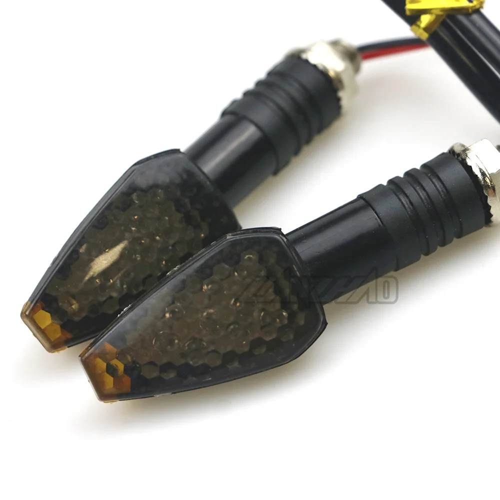 2 Pair Motorcycle Turn Signal Lights Triangle LED Sequential Turn Signals Indicators Universal for Honda Kawasaki Yamaha Ducati