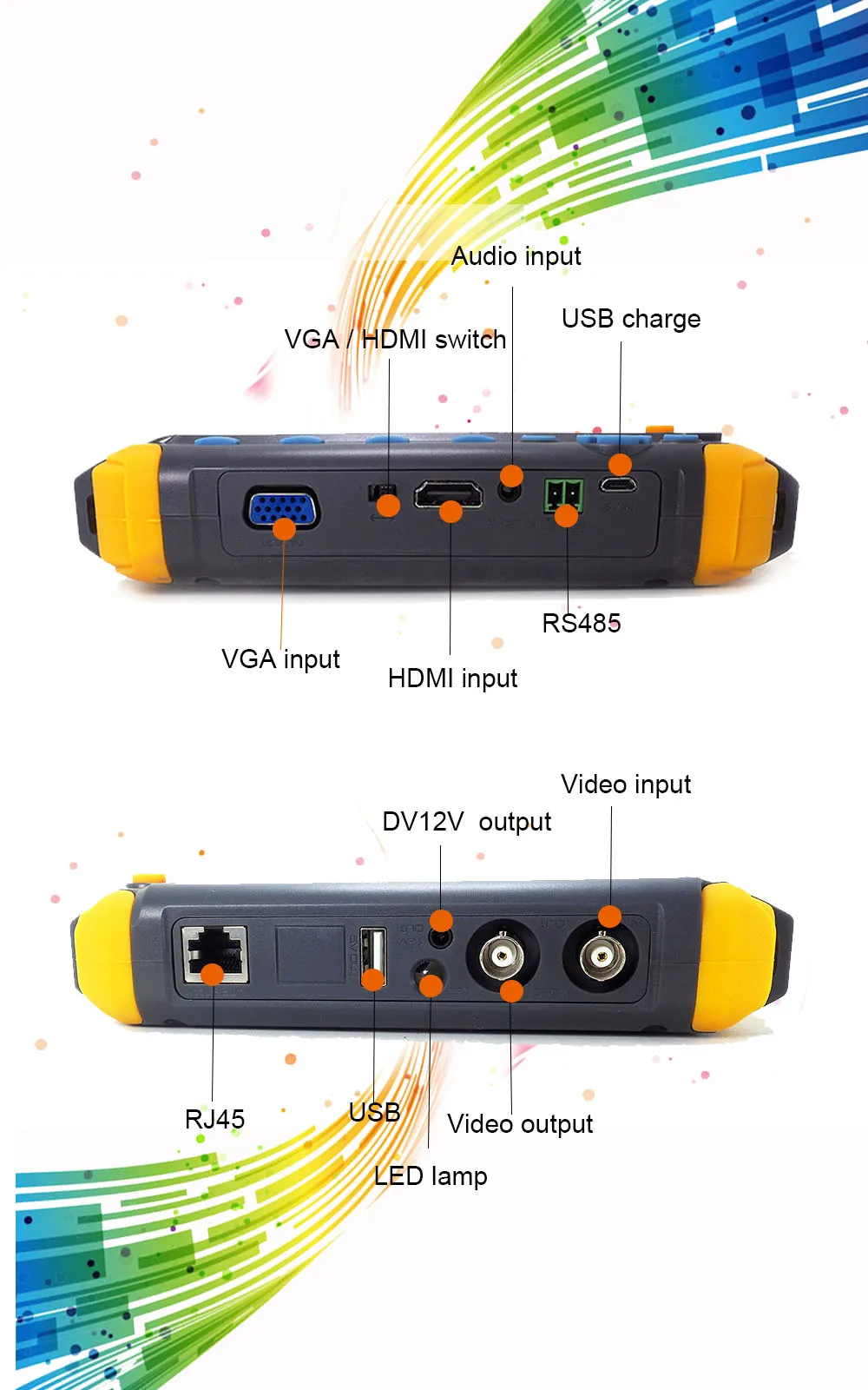 2MP 4 в 1 TVI AHD CVI аналоговые камеры видеонаблюдения тестер 5 дюймов TFT LCD построить в батареи безопасности тестер монитор аудио-видео тест