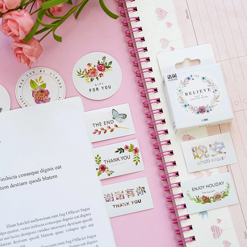 50Pcs/box Beautiful Small fresh decorative stickers album decorations