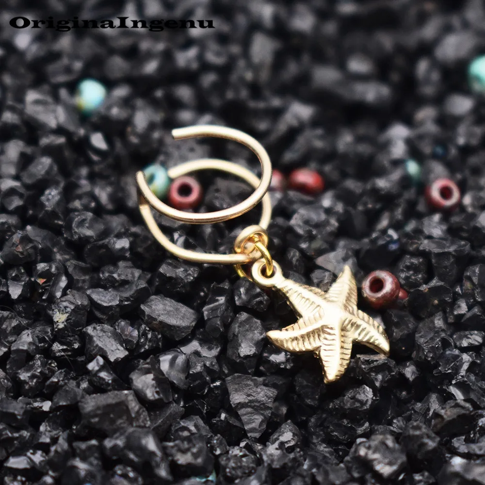 

Jewelry Earrings for Women Handmade Starfish Pendant Cuff No Piercing Cartilage Customizable Fake Piercing Earings