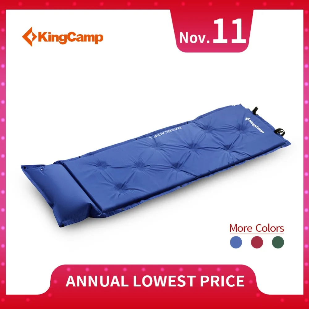 

KingCamp Self-Inflating Camping Mats Portable Outdoor Sleeping Pad with Attached Pillow for Camping Backpacking Mat with Pillow