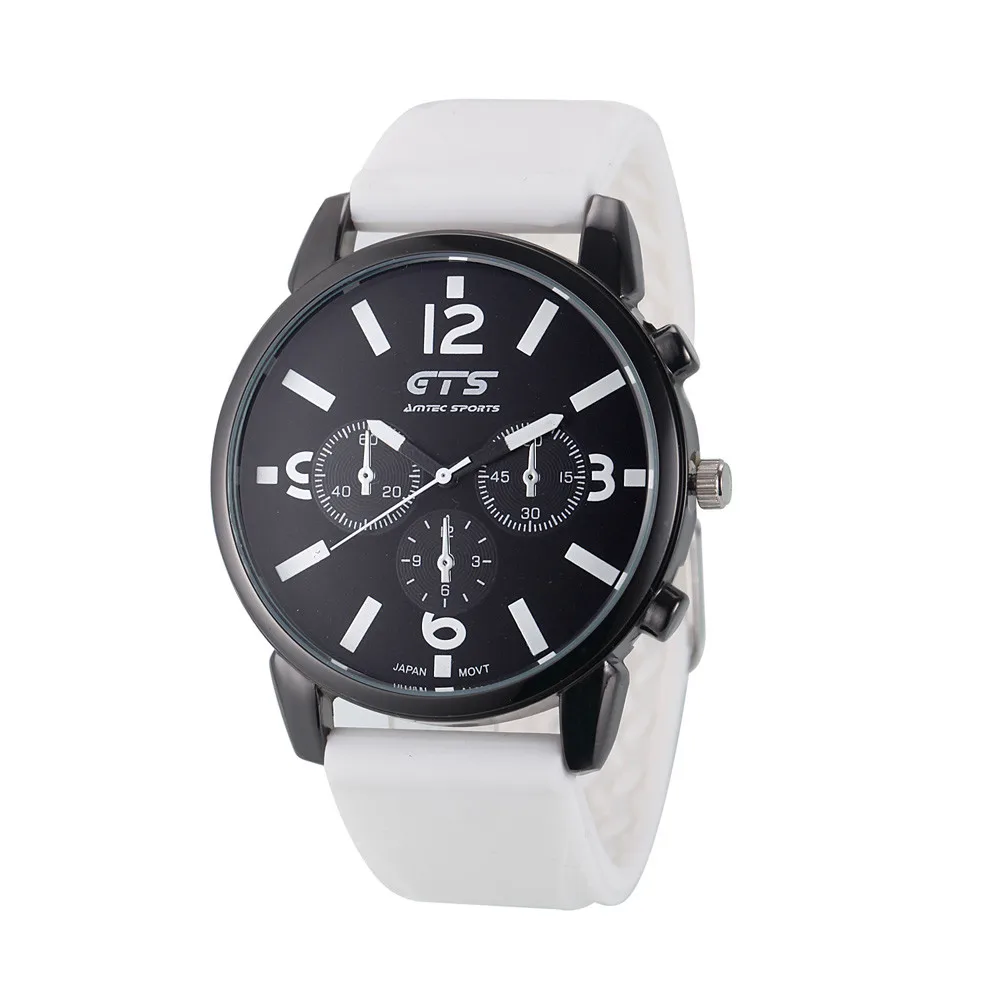 Роскошные мужские силиконовые военные часы черные из нержавеющей стали с большим циферблатом кварцевые наручные часы спортивные мужские часы Relogio Masculino# Zer