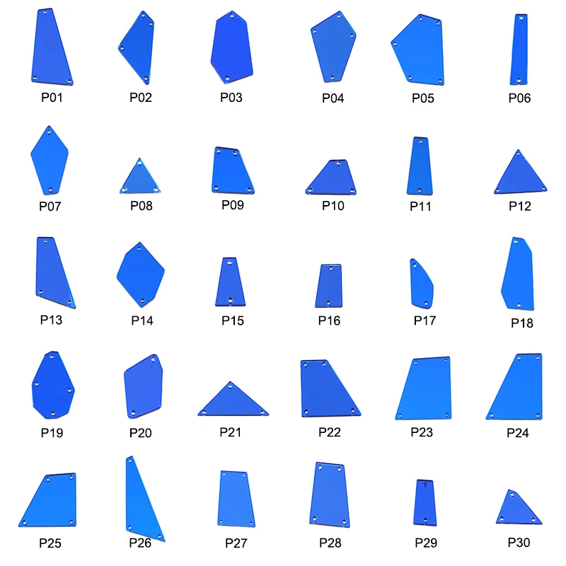 50 шт синее зеркало пришивные стразы неправильной формы акриловые зеркальные сапфировые стразы пришивные стразы украшения для одежды B3560