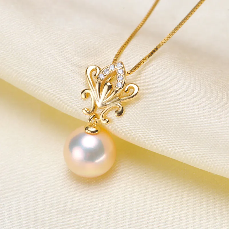 

BaroqueOnly Multiple Color Natural Freshwater Pearl Pearl Pendant Necklaces Charm Nice Accessories for Women Zircon inlaid PBE