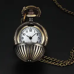 Класса выгравированы Дизайн Античная бронзовая карманные часы Для женщин унисекс Ретро Брелок часы Для мужчин Мода цепи Цепочки и