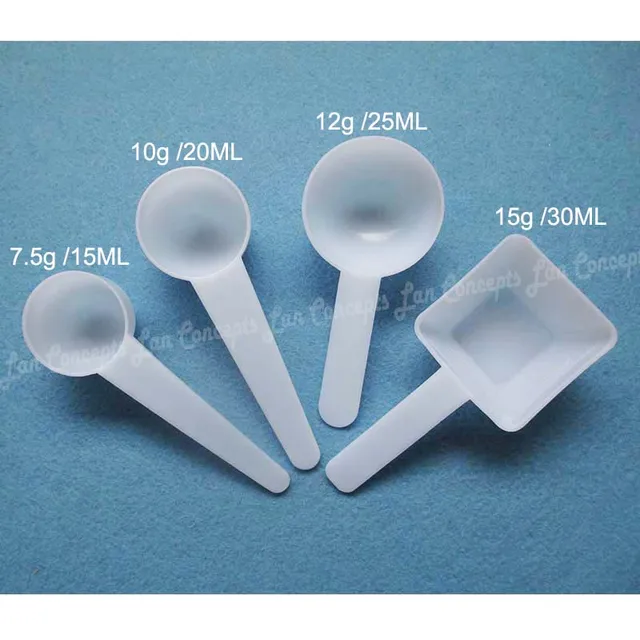 50pcs/lot Measuring Plastic Scoop PP Spoon 7.5g 15ml 10g 20ml 12g 25ML