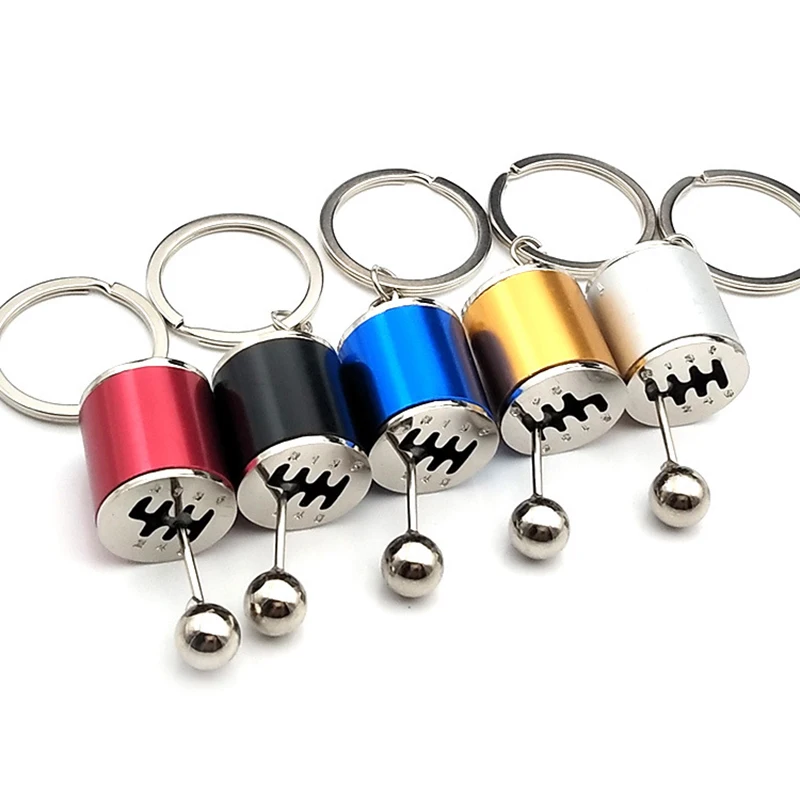 

Creative Race Car Stalls Head Keychains Six-Speed Manual Shift Gear Keychain Auto Car's Parts Toy Short Shifter Knob Metal Gift