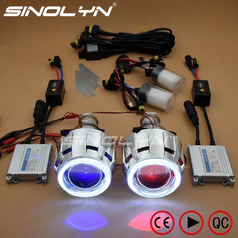 Buy LED COB Angel Eyes Car Projector Lens HID Bixenon