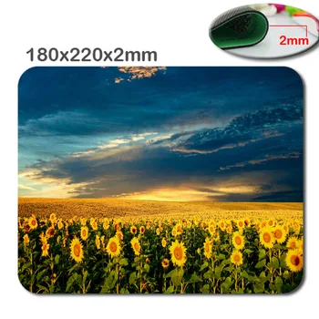 

Selling Custom Quick Printing 2017 new Sunflower back to the sun Background pattern Rectangular Silicone Mouse Pad 180X220X2MM