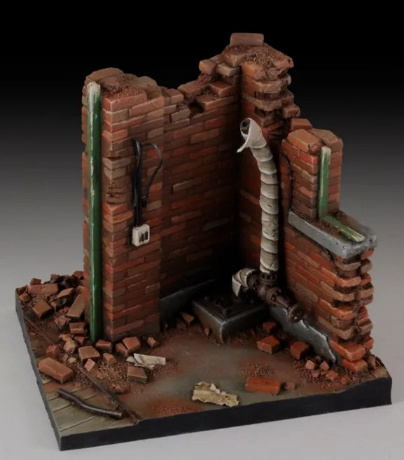 

1:35 scale WW2 War Building Model Scene Factory ruins miniatures WWII Resin Model Kit figure Free Shipping