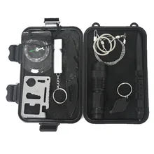 9 в 1 набор для выживания на открытом воздухе аварийный мешок комплект для выживания в поле самопомощь коробка SOS оборудование для кемпинга Пешие прогулки