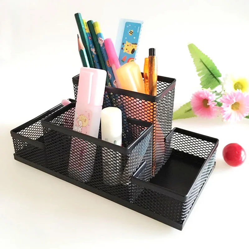 

Metal pen holder creative fashion multifunction pen barrel office stationery school supplies