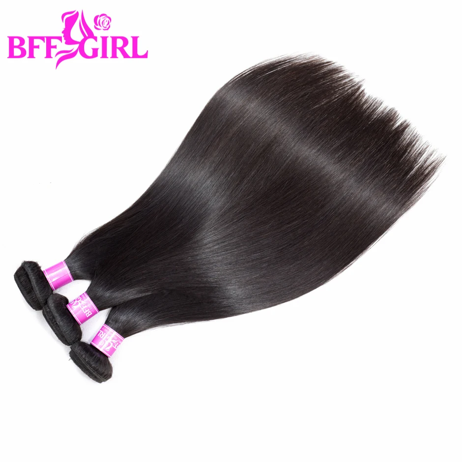 Brazilian Straight Hair Bundles BFF GIRL 100% Human Hair 3/4 PC Bundles Natural Color Weaving Bundles Remy Hair Extensions
