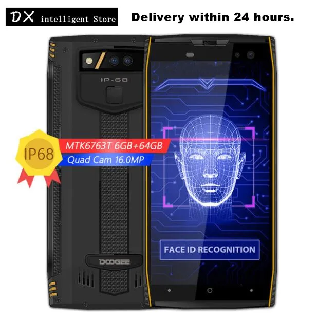 DOOGEE S50 6 GB 64 IP68 Водонепроницаемый смартфон 5180 mAh быстрая зарядка 5 7 &quotдюймов MTK6763T