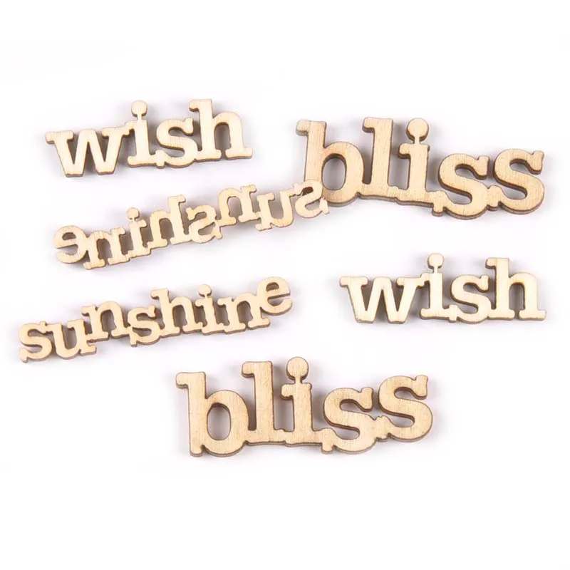 Буквы деревянные с надписью wish/bliss/sunshine 38-52 мм | Дом и сад