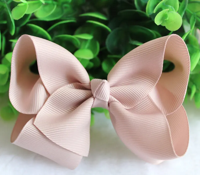 Free shipping 4 inch ribbon hair bows with clips grosgrain ribbon hair