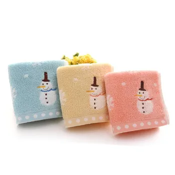 

Baby Bath Towels Cute Snowman Snowflake Pattern Towels Boy Girl Cotton Washcloths Newborn Stuff Bath Shower Wash Wipes Cloths