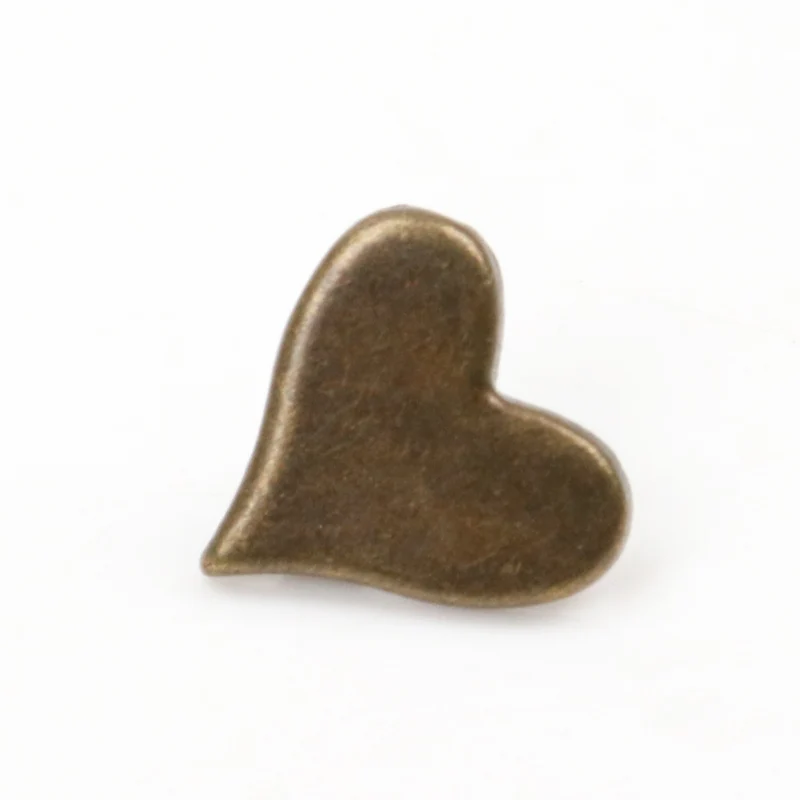 Bronze Heart Brads Scrapbooking Embellishment Fastener Brads Metal Crafts For shoes Decoration 50PCs 11x10mm CP1514-FD