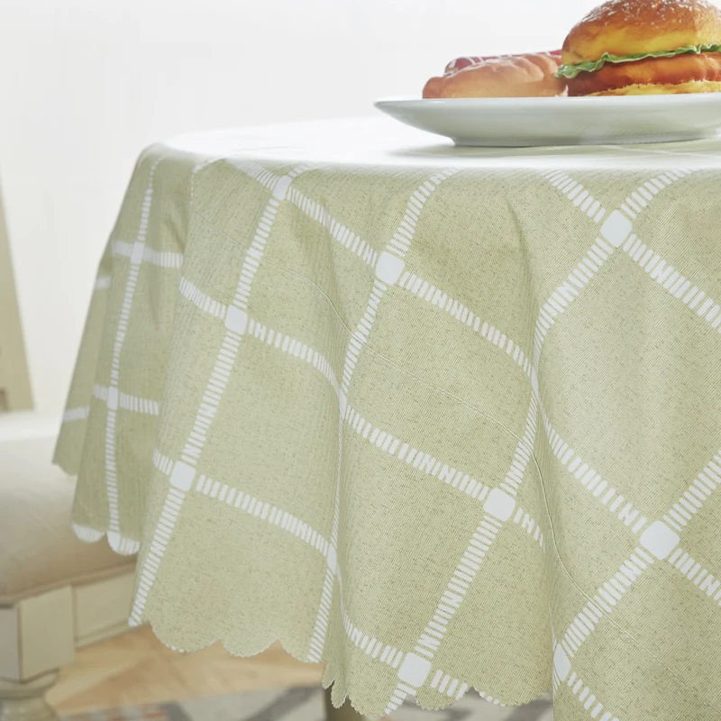  Proud Rose Waterproof Round Table Cloth PVC Table Cover Oil-proof European Household Round Plastic 