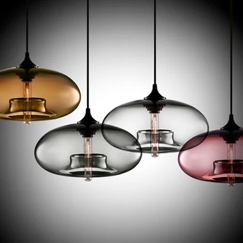 

New Simple Modern Contemporary hanging 6 Color Glass ball Pendant Lamp Lights Fixtures e27/e26 for Kitchen Restaurant Cafe Bar