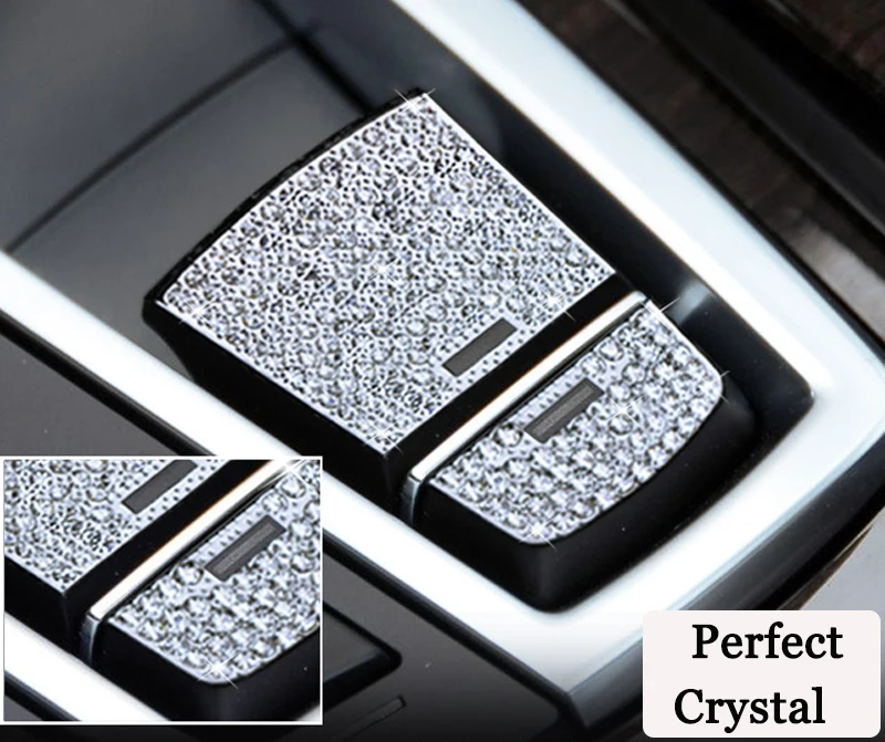 Подходит для BMW электронный ручной тормоз крышка украшения с украшением в виде кристаллов Stickes для BMW 5 серия X3 X4 X5 X6 2012- год автомобильный Стайлинг