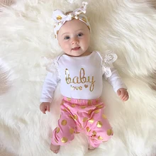 Детские Обувь для девочек принцесса кружева манжеты Топы корректирующие одежда с длинным рукавом Дети Золотой горошек Брюки для девочек Одежда для младенцев наряд Рождественские костюмы подарок