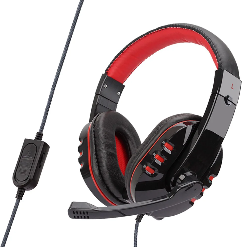 

Earphone Wired Headphone Headset Stereo Internet Cafes Durable PC Portable ABS for PS4