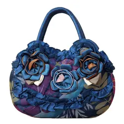 Леди Hangbag цветок карман на молнии полиэстер простой Повседневное Сумочка мягкая сумка-шоппер