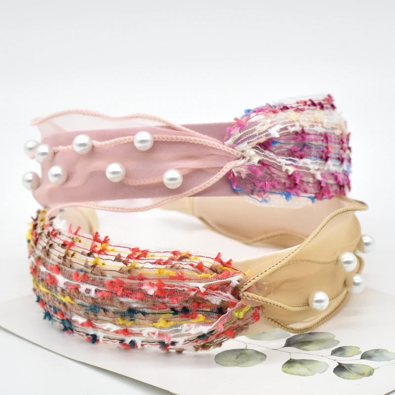 

Lace Pearls Hairband for Women Headband Tassel Turban Fashion Female Hair Hoop Girls Hair Accessories Female Headwear bezel