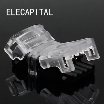 

5PCS RGB LED Strip Connector 4 Pin 5050 10mm Colorful LED RGB Tape Light Connector Non-Waterproof IP20 Strip to RGB Wire Use