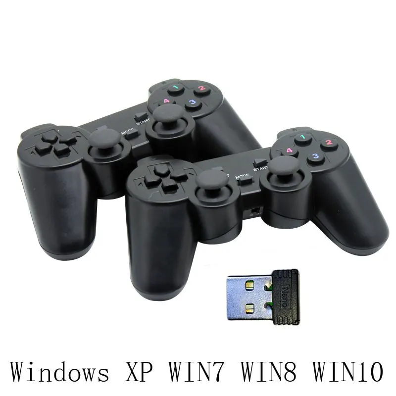

2.4Ghz wireless computer game controller PC gamepad with dual vibration dual joysticks for Windows XP Win 7 Win 8 Win 10
