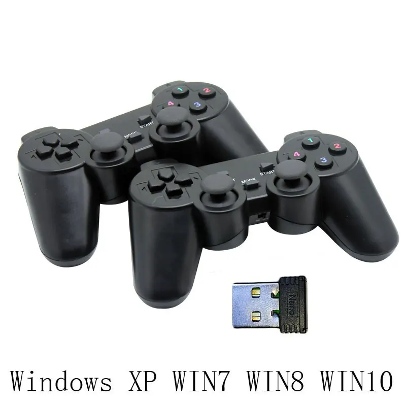 CSL 2 x Wireless USB Gamepad C210 für PC inkl Windows 7 Joypad Controller Plug & Play Windows 8 schwarz Dual Vibration 