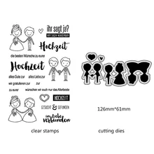 

Sweet Wedding Metal Cutting Dies Stencils for DIY Scrapbooking Photo Album Decoration Supplies Clear Stamps DIY Paper Card