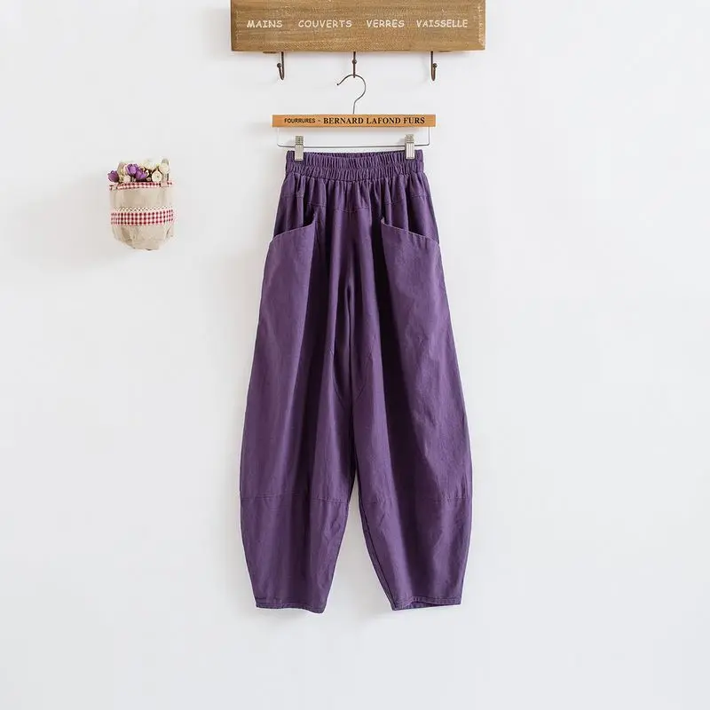

YoYiKamomo 2017 women pants summer loose trousers Elastic waist cotton linen big size pants