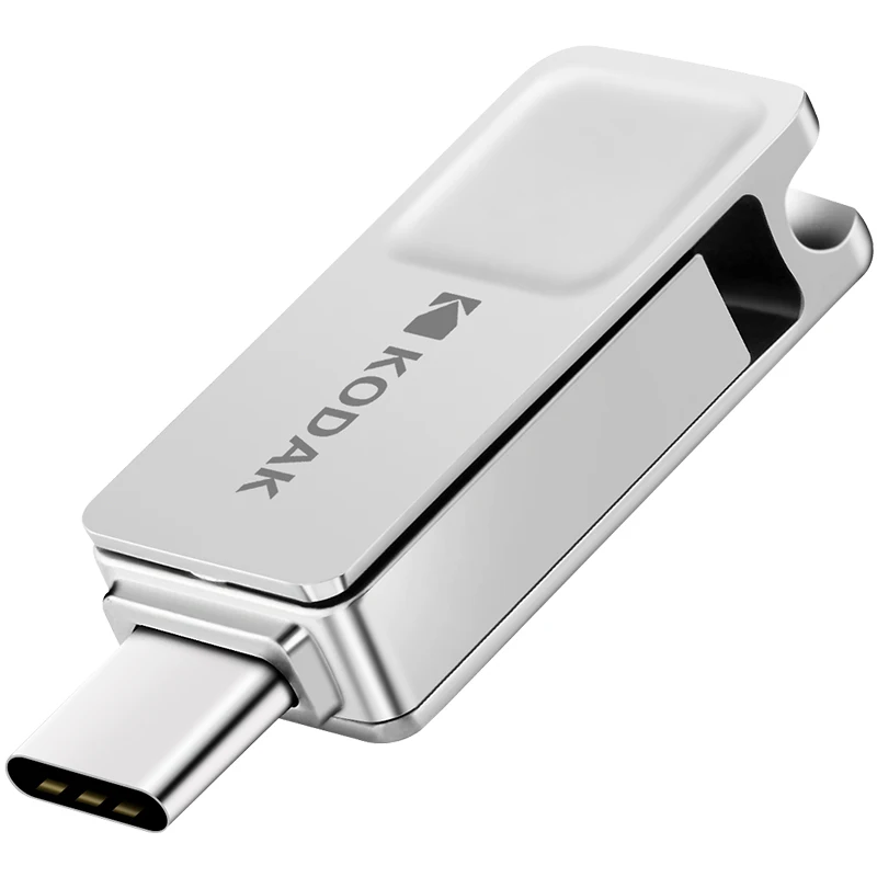 Металлический USB флеш-накопитель KODAK K223C, 128 ГБ, 64 ГБ, 32 ГБ, 16 ГБ, флеш-накопитель, USB 3,1, type-C, два накопителя, карта памяти, высокая u-память, USB - Цвет: Metal silver