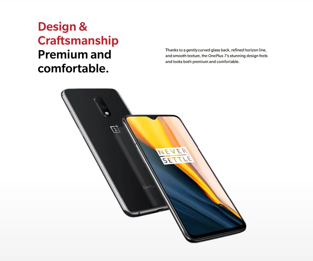 Мобильный телефон OnePlus 7 с глобальной прошивкой, 6,41 дюймов, 8 ГБ ОЗУ, 256 Гб ПЗУ, Восьмиядерный процессор Snapdragon 855, Android 9,0, 3700 МП, мАч, NFC Смартфон