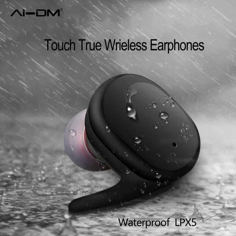 

AIDM Mini TWS Headset Blutooth Earphones HD Microphone Play Music Dual Earbuds with Charging Box WaterProof Bluetooth Headphones
