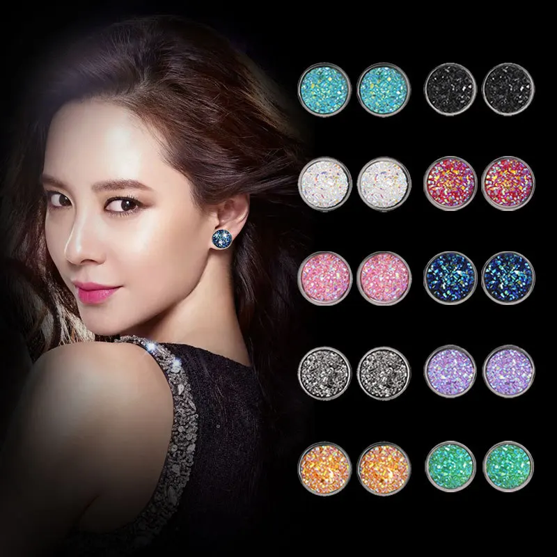 

Multicolor Tiny Round Crystal Studs Earrings Screw Ball Stainless Steel Female Earrings Mini Earring Pierced Ear Jewelry
