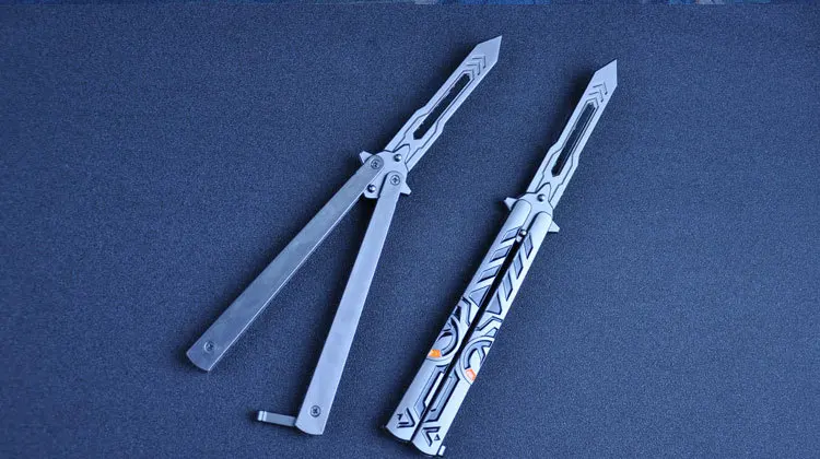 Аниме тренажер ножи бабочки игрушки BALISONG металлические стальные из сплава не