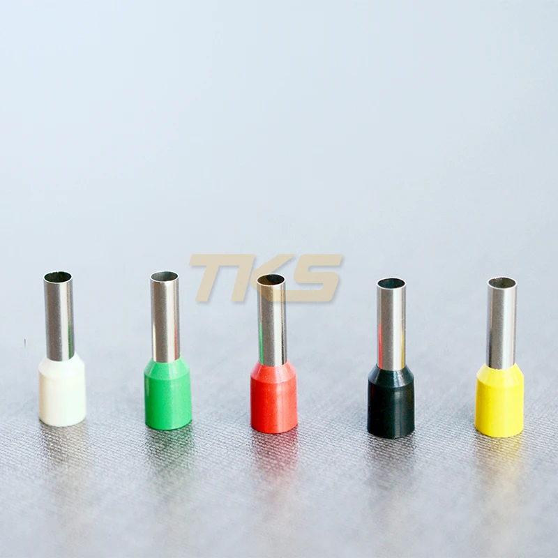 

E10-12 E10-18 E10-25 Ferrules Wire Splice Electric Insulated Pin Terminals Tubular Wire Connector Terminal for 10mm2,8AWG 50PCS