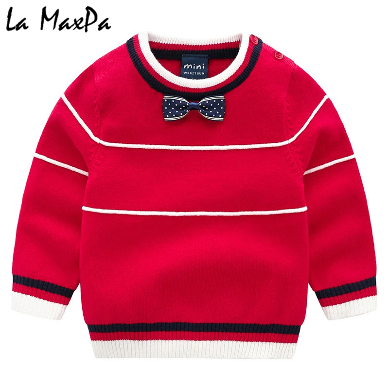

Winter Thermal Toddler Boys Knit Sweater 2018 Autumn Children Knitting Pattern Pullovers Fashion Stripe Kid Knitwear Long Sleeve