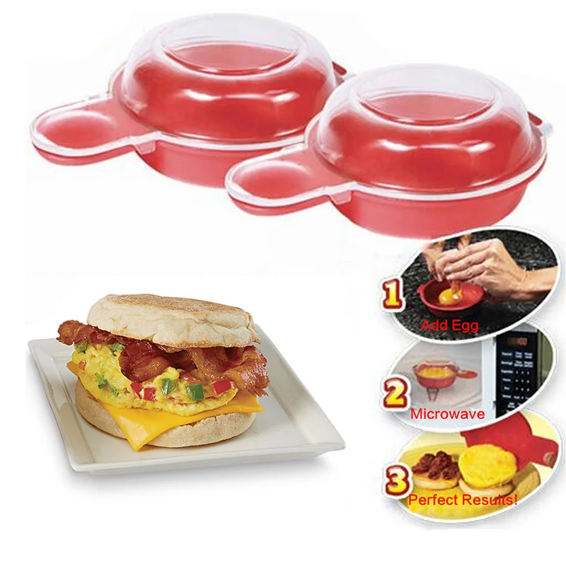 

2Pcs/set 1 Minute fast Eggwich Cooking Tool Egg Hamburg Pancake Omelet Maker Microwave Cheese Egg Cooker pancake cooker