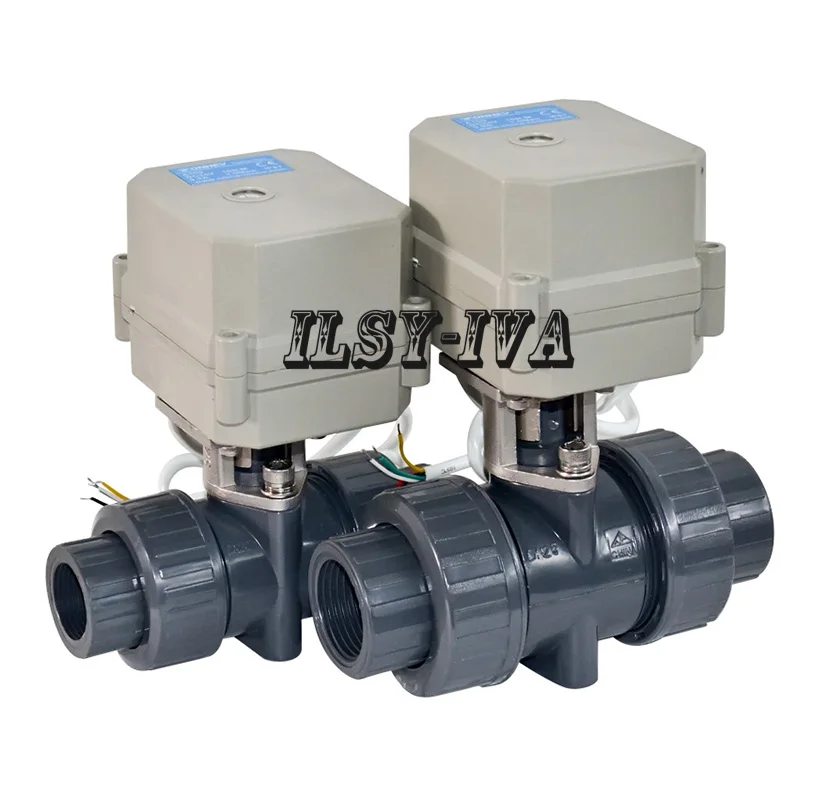 DC24V DN50 Electric PVC Ball Valve,2 way plastic motor control valvein