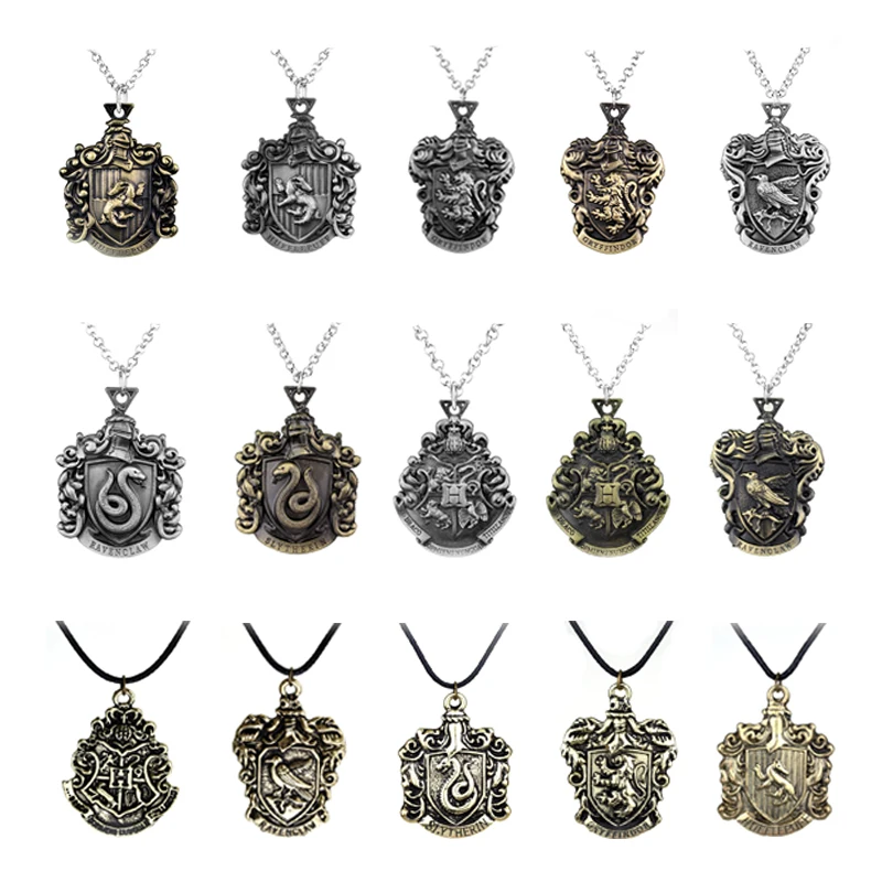 

Hot Salling Fashion Jewelry Harry Magic School Badge Necklace Movie Jewelry For Men Women Holiday Gifts Dropshipping
