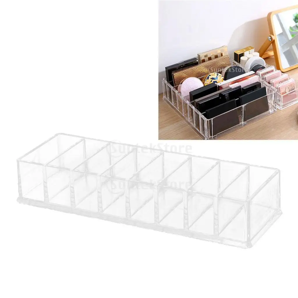 

8 Slots Clear Makeup Holder Cosmetic Display Storage Box Lipstick Eye Shadow Blusher Tabletop Desk Organizer