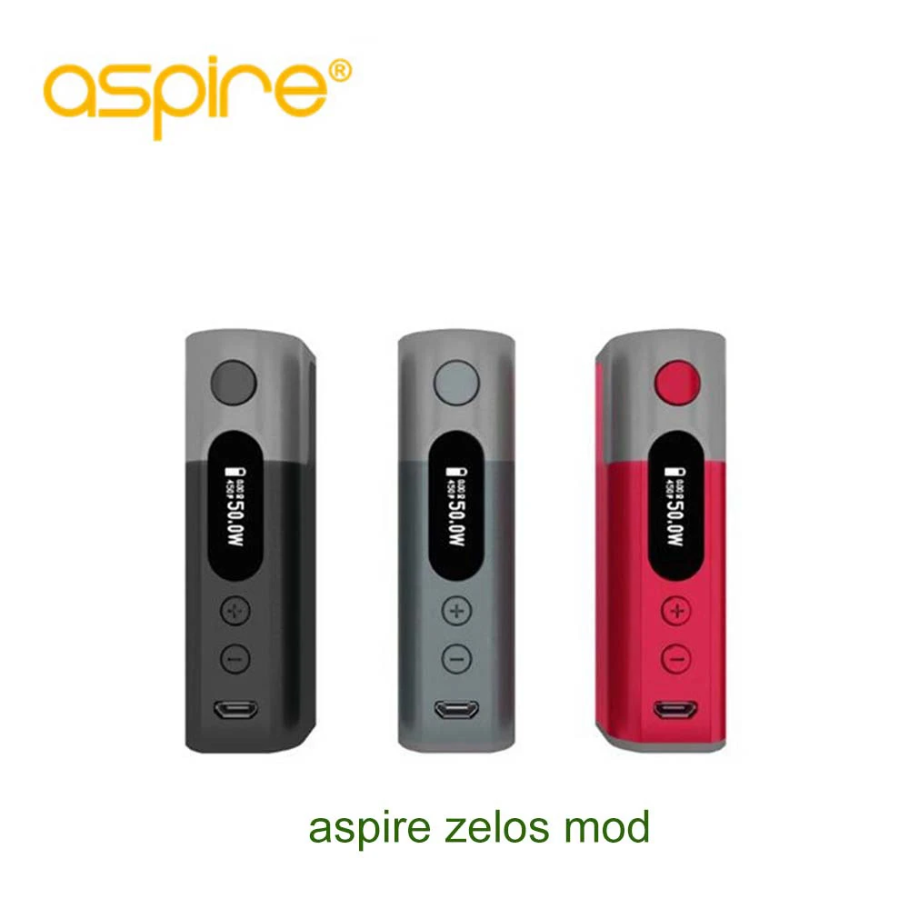 Оригинальный Aspire Zelos 50 Вт TC коробка Mod vape с 2500 мАч батарея сигарета зарядное