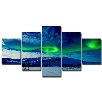

Artryst 5 Piece canvas print home decor painting Nordic Aurora wall art picture decoration for living room decor poster WY218